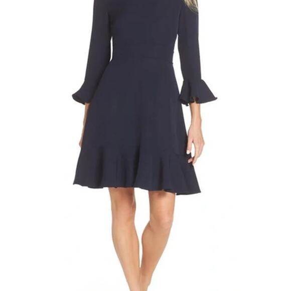Eliza J Dresses & Skirts - Eliza J Navy Blue Mini Dress with Flared Sleeves